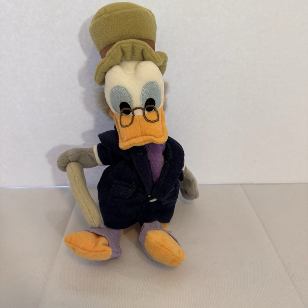 Disney Store Christmas Carol‎ Ebenezer Scrooge McDuck Bean Bag Plush vintage 10"